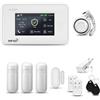 HUXGO® HXA006 Sistema di allarme casa senza fili con Sirena WiFi + GSM | Antifurto casa kit con 1x sensori di allarme per finestre/portes, 3x rilevatori di movimento