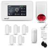 HUXGO® HXA006 Allarme casa senza fili WiFi + GSM con wireless Sirena | Kit allarme con 1x rilevatore di movimento, 5x sensori per porte e finestre, telecomando | TUYA Smartlife App