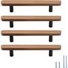 Evionlin 9,6 cm Maniglie Semplici Quadrate per Armadio da Cucina in Noce Tira Porte Armadio Cucina 4 Pezzi