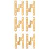 AZERODESIGN - Cerniere per porte-porte in legno- Confezione da 6-materiale acciaio senza finiture-misure 100 x 57 mm-bordi rotondi-diverse finiture (sinistra, ottone opaco)