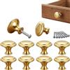 inferramenta Set 10 Pomelli Rotondi per Mobili e Cucina | Maniglie di Design per Armadi, Cassetti e Guardaroba | Viti Incluse, Elegante e Resistente | Disponibili Vari Colori (Oro Lucido)
