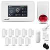 HUXGO® HXA006 Allarme casa senza fili WiFi + GSM con wireless Sirena | Kit allarme con 1x rilevatore di movimento, 9x sensori per porte e finestre, telecomando | Compatibile con TUYA