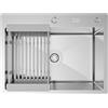 ANW HOME Lavello Cucina 1 Vasca 60x45 cm, Acciaio Inox | Incasso, Rivestimento Nano, Spessore 3.0+1 mm, Profondità 22 cm, Con Sifone, Dosatore