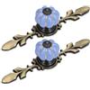HERCHR Manopole per armadietto 2 pezzi Manopole in ceramica a forma di zucca Cassetti per armadio da cucina Comò Maniglie per armadietto Maniglie per porte con viti(Cielo blu)