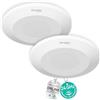 Oktaplex motion Oktaplex Isa set da 2 rilevatore di presenza 24 GHz a parete bianco | Sensore di presenza HF ultrasottile 22 mm, rilevamento 360° da soffitto