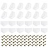 QUARKZMAN 50pz Staffe Angolari Plastica a 90 Gradi 20x15x20mm Staffe Bianco | Angolo Retto, Viti per Armadietti, Nylon, per Mensole, Armadietti
