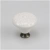 Rundago Set di 4 Pomelli Vintage in Ceramica, Manopole Decorative per Mobili con Motivo in Rilievo, Maniglie Rotonde per Cassetti, Armadio, Cucina e Bagno (34mm) (Bianco)