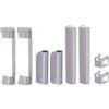 Generico 8pz ARGENTO - Copertura per cerniere MACO compatibile con ferramenta per finestre e porte finestre in pvc