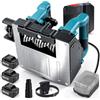 XIIW Fresatrice per Muro a Batteria 3×4000mAh Fresa per Calcestruzzo Intonaco | Compatibile con Makita 18V, 1600W Senza Spazzole 4000giri/min 6 Velocità, Fresa a Rulli 120+30mm,Smerigliatrice Gesso Malta