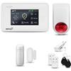 HUXGO® HXA006 Sistema di allarme casa senza fili con radio Sirena esterna WiFi + GSM | Impianto allarme casa kit con 1x sensori di allarme per finestre/portes, 1x rilevatori di movimento