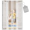 DBREAKS Zanzariera Porta Finestra - 110 x 230 cm 4Pcs, Zanzariera Per Porte Tenda in Fibra di Vetro, Zanzariere Soggiorno Anti Mosche per Balcone, Zanzariere per Terrazze Chiusura Automatica, Bianco