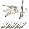 Ganzoo anello portachiavi in cavo d'acciaio inossidabile, filo metallico con chiusura a vite filettata e tappo, alternativa ai classici anelli apribili per chiavi, etichette e bagagli, set 20