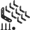 UPEYXDQR 10 staffe a L e staffe angolari, 5 cm, in acciaio inossidabile, nero, con 40 viti