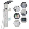 HARNART Pannello doccia a LED con rubinetto, 4 funzioni, con indicatore di temperatura LED, doccia e doccia a cascata, colonna doccia in acciaio inox 304