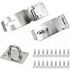 mmoonni Lucchetto in acciaio inox 201, 10,2 cm, 2 pezzi | Serratura di sicurezza con viti, dispositivo di blocco per porta, finestra, armadio (argento)