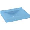 vidaXL Lavandino con Foro Rubinetto Azzurro Opaco 60x46 cm in Ceramica