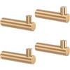 YANGQIHOME 4 Pezzi Appendiabiti da Parete Ottone, Ganci porta Asciugamani Decorativi in oro, Ganci Appendiabiti, Appendiabiti Muro per Bagno da Appendere (A forma di L)