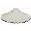 arterameferro Ricambio paralume piatto in ceramica bianca con bordo marrone per lampadario a sospensione classico rustico country - 30 cm 100% Made in Italy
