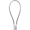 SISAV Cavo lungo 50 cm, lucchetto a combinazione a 4 cifre, con combinazione riposizionabile, lucchetto di sicurezza, per valigie, pistola, casco, cavo di 5 mm di diametro, argento