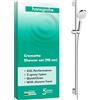 hansgrohe Crometta - Set Doccia, Doccetta con Asta Doccia 90Cm, Supporto Doccia e Flessibile Doccia 1,60M, Soffione Doccia con 2 Tipi di Getto, Bianco/Cromo