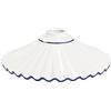 arterameferro Ricambio paralume piatto in ceramica bianca con bordo blu per lampadario a sospensione classico rustico country - 30 cm 100% Made in Italy