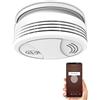 BSEED Rivelatore di Fumo Intelligente, Rivelatore d'Incendio Domestico con Notifica Tramite APP, Funziona con Google Home/Amazon Alexa con 85 dB Secondo gli Standard CE ed EN 14604, 1 Pezzo