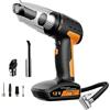Generico COMPRESSORE RICARICABILE AUTO MOTO BICI GONFIABILI ASPIRAPOLVERE AUTO 4IN1 MULTIFUNZIONE