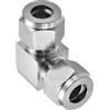 YOKIVE Raccordi per Tubi a Compressione Tono Argento da 10mm a 10mm | Gomito a Unione a 90 Gradi Doppio Accoppiamento a Ferrule, per Collegamenti di Tubi