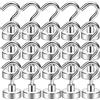 Neosmuk ganci magnetici, 10 kg+ di tenuta, bianco argento, confezione da 20 | Magneti extra forti con ganci per frigorifero, cabina da crociera, grill e appendere in modo versatile