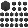 Dorunova Ganci Adesivi da Parete Neri, Appendini Muro Senza Forare(24, Esagonale) | Design Minimalista Nero Opaco, Appendini Senza Forare per Bagno Cucina Camera e Ingresso, Salvaspazio e Funzionali
