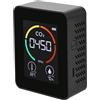 Wedhapy Rilevatore Di Co2 Rilevatore Di Biossido Di Carbonio 3 in 1 Sensore Di Co2 Portatile Con Display Lcd Misuratore Di Temperatura E Umidità Con Allarme per Casa Camper 400-5000 Ppm Nero