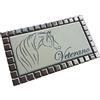 GUIZZO Creart - Targa Personalizzata Nomi/Via in Ceramica, Targhetta Personalizzata Modificabile Cornice in Mosaico, Targhetta Porta Ingresso Personalizzata Made in Italy, 17x0.7x9.5 cm, Argento/Beige