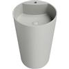 Parama Lavabo freestanding tondo 45x83 cm in micrcocemento bianco | Coral | Bianco