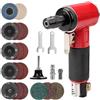 NuoDunco Set di smerigliatrici angolari ad aria compressa - Mini smerigliatrice ad aria compressa con pinza di serraggio da 6 mm e 3 mm e set di dischi a sgancio rapido da 17 pollici, piccola