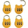 mmoonni 4 lucchetti con combinazione a 3 cifre (giallo), lucchetti, resistenti alle intemperie, per porta della cantina, recinzioni da giardino, armadietti, armadietti e palestre
