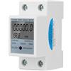 DEWIN Contatore Energia Elettrica,5(80) A 230V 50Hz Contatore Kwh Contatore Elettrico Monofase Contascatti Elettrico su Guida DIN