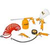 Ingco Akt0053 Set Kit Accessori Per Compressore Utensili Ad Aria Compressa 5 Pezzi Aerografo Pistola A Spruzzo Gonfiaggio Lavaggio Soffiaggio