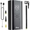 Olvy Elektrische Luftpumpe Auto Fahrrad Kompressor | 1 Set | 7000 mAh Akku | Auto & Notfall | Powerbank & Kühlung | Mobiler Kompressor Fahrradpumpe