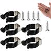 Gosknor 5 Clip a Molla a Forma di U per Porta Scopa con 5 Viti | Clip a Molla per Manico di Scopa Supporto a Parete per Organizzare Scope Rastrelli e Attrezzi in Garage e Giardino