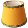 Mondocreazioni Paralume in tessuto giallo con cordoncino in merletto classico per lampadari, lumi, appliques lavorato a mano D35cm