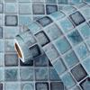 Yullpaper Carta Da Parati Mosaico Blu Carta Adesiva per Pareti Moderna Rivestimento Adesivo per Mobili Blu Carta Da Parati Adesiva Muro Cucina Bagno Lavabile 40cm X 300cm