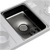 Generic Lavello da campeggio, in acciaio inox, portatile, per campeggio, con tappo di scarico, per lavanderia, picnic, viaggi all'aperto, barbecue,
