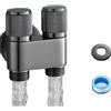 XKrmp 1/2 Double Switch Outlet Angle Valve - Stainless Steel or Alloy, Auto Water-Stop Design, Space-Saving Dual Control Valve for Toilet, Washer & Sink (Style#6)