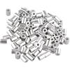 Futheda 100 clip in alluminio con puntali tondi per cavo da 1,5 mm, colore: Argento