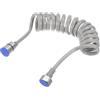 Generic Tubo flessibile per doccia a molla, 2 metri, tubo telescopico per doccia con dado di interfaccia in acciaio inossidabile 304 per rubinetto WC, grigio