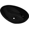 vidaXL Lavello in Ceramica di Lusso Nero Ovale 40 x 33 cm