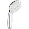 GROHE Tempesta Manopola Doccino Doccia (2 getti, 100 mm, DreamSpray erogazione uniforme, SpeedClean anticalcare), Cromo, 27597001