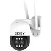REIGY 4MP Telecamera PTZ WIFI Esterno 360 Gradi, Videocamera Sorveglianza Outdoor Con Zoom 10X, Impermeabile Visione Notturna a Colori Allarme APP Compatibile con iOS/Android NVR