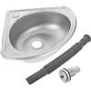 GANAZONO Lavabo Angolare Camper in Acciaio Inox, Design Compatto | Lavello a ventaglio salvaspazio per camper, roulotte, barche e piccoli ambienti cucina o bagno.