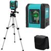 Kiprim Livello Laser Verde Autolivellante Croce Treppiede ristrutturazioni casa | Portata interna 5 m, precisione ±3 mm. Strumento allineamento professionale per installazioni e cantieri